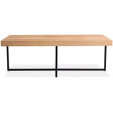 Petunia  Coffee Table 120cm Elm Timber Wood Black Metal Leg - Natural